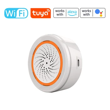 Интеллектуальный датчик сирены Tuya Wifi, звуковая и визуальная сигнализация, приложение для громкой сигнализации, дистанционное управление домашней системой безопасности для умной жизни