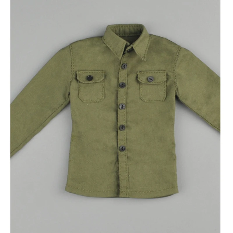 Модель солдата 1/6, модный мужской армейский зеленый топ + джинсы, комплект одежды из ткани 12 дюймов, одежда для подвижных кукол 2