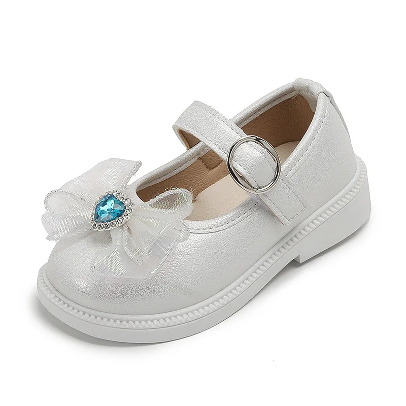 Кожаная обувь для девочек 2023 Four Seasons, Новая Обувь Корейской Принцессы Для Маленьких Девочек, Модная Детская Маленькая Кожаная Обувь На плоской подошве 4