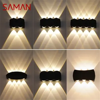 SAMAN Outdoor Wall Light LED Водонепроницаемые Алюминиевые Бра Light New Simple Creative Decorative Для Патио Крыльца Сада Спальни