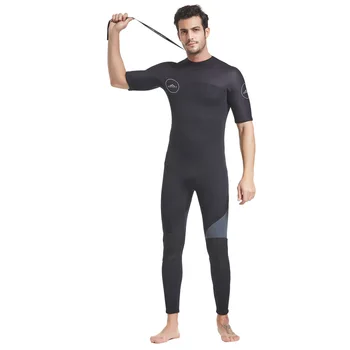 Профессиональный Новый мужской гидрокостюм толщиной 3 мм из цельного неопрена с короткими рукавами, одежда для серфинга, купальник на молнии, костюм для подводного плавания, Водолазный костюм для подводного плавания