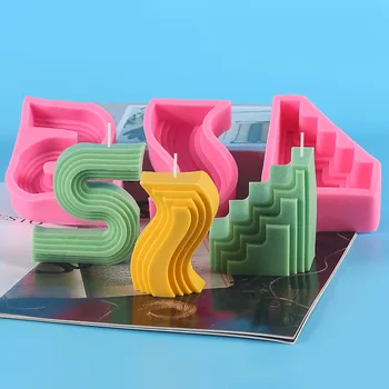 Силиконовые формы для свечей DIY 3D Креативная форма Деометрической формы Ароматерапевтическая Свеча из гипса Изготовление мыла Шоколада Украшение дома