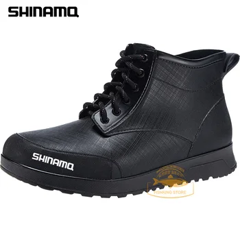 2023 Новый продукт Рыболовная обувь Мужские уличные водонепроницаемые рабочие ботинки на толстой подошве Прочные Модные походные ботинки для воды