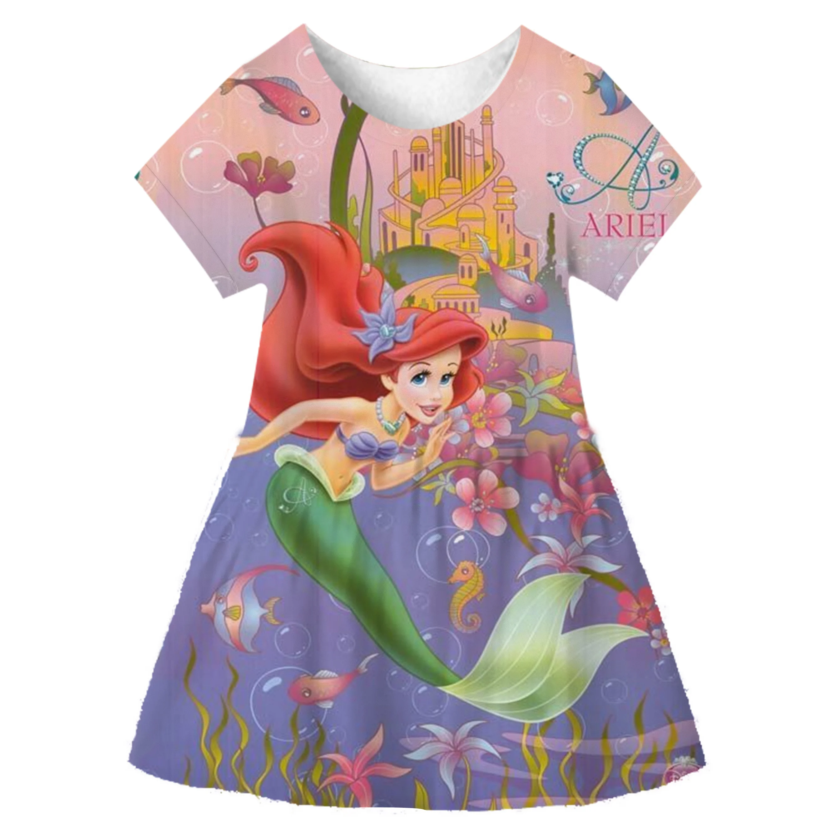 Платье принцессы-Русалки для девочек, детские Мультфильмы для маленьких девочек, Повседневные платья Ариэль, детская одежда от 1 до 10 лет, детские праздничные юбки, одежда 4
