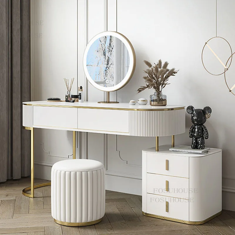 Дизайнерские Белые комоды Роскошная мебель для спальни Креативный Туалетный столик Разнообразные зеркала в тон Комод домашний шкафчик B 0