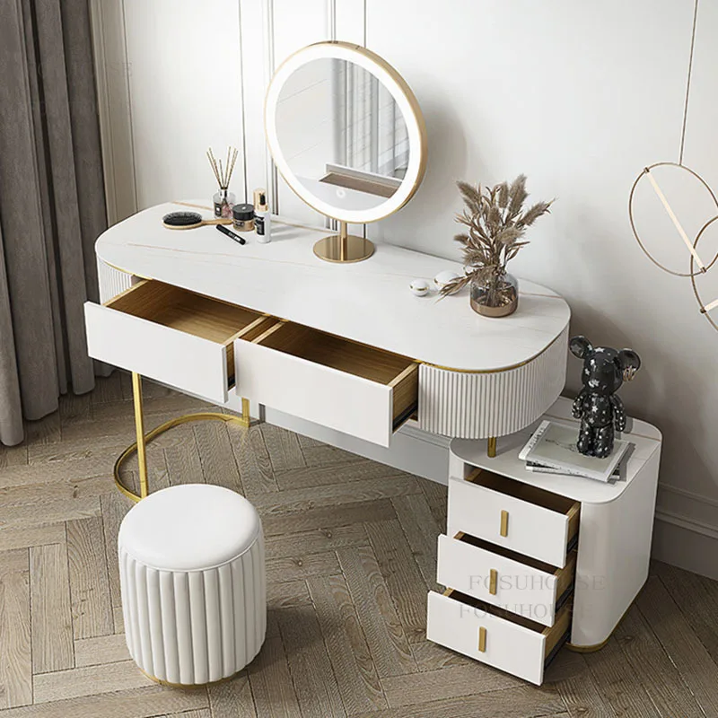Дизайнерские Белые комоды Роскошная мебель для спальни Креативный Туалетный столик Разнообразные зеркала в тон Комод домашний шкафчик B 2