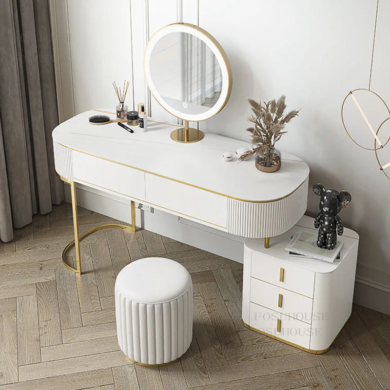 Дизайнерские Белые комоды Роскошная мебель для спальни Креативный Туалетный столик Разнообразные зеркала в тон Комод домашний шкафчик B 3