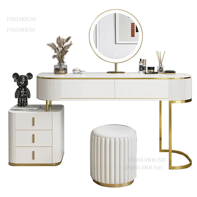 Дизайнерские Белые комоды Роскошная мебель для спальни Креативный Туалетный столик Разнообразные зеркала в тон Комод домашний шкафчик B 4