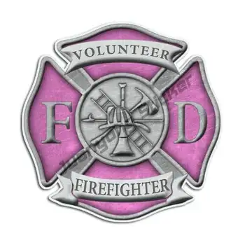 Розовый Доброволец-пожарный Наклейка с Мальтийским Крестом, наклейка для девушки, наклейка IAFF США, Интересные наклейки для дома на колесах, каравана, кемпера