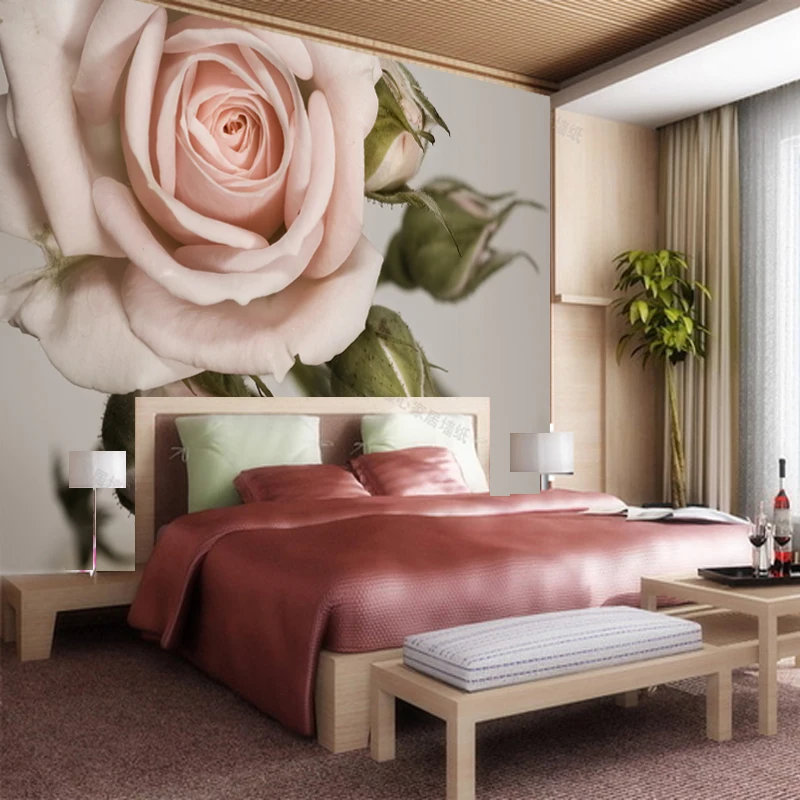 wellyu Пользовательские крупномасштабные фрески 3d обои классические розы спальня телевизор гостиная фоновые обои Papel de parede 1