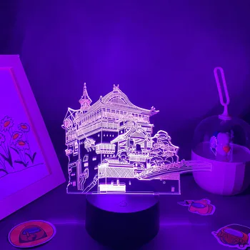 Yubaba's Bathhouse 3D Аниме Светодиодная лавовая лампа Иллюзионный ночник Креативный Крутой подарок для детей Манга Периферийный декор Унесенные призраками