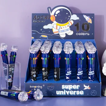 24 шт./лот Креативный астронавт 10 цветов Масляная шариковая ручка Cute Press Шариковые ручки 0,5 мм Офисные школьные письменные принадлежности