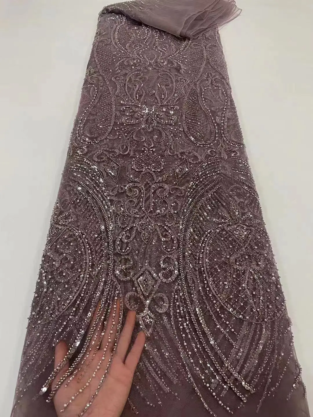 Новейшая роскошная Элегантная африканская вышивка 2023 Года, кружево жениха, Нигерийская тяжелая ткань из бисера с блестками для свадебного платья 2