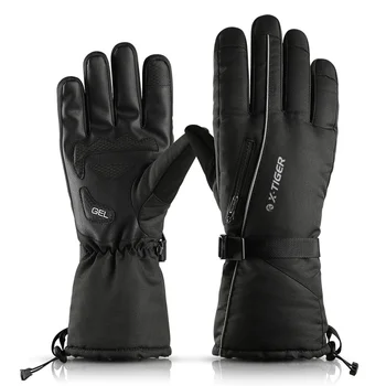 Лыжные перчатки с сенсорным экраном X-TIGER, зимние тепловые ветрозащитные велосипедные перчатки с полными пальцами, водонепроницаемые велосипедные перчатки для мужчин и женщин