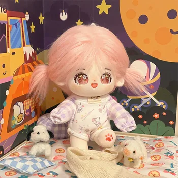 Новинка В наличии, 20 см, без атрибутов, милая кукла-сакура с розовыми жареными волосами, кукла-скелет, мягкие игрушки для девочек, детские игрушки