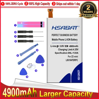 HSABAT LIS1547ERPC Аккумулятор емкостью 4900 мАч для SONY Xperia Z2A Z2 MINI Z2mini ZL2 SOL25 D6563 Бесплатная доставка по номеру отслеживания