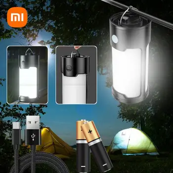 Фонарь XIAOMI для кемпинга, лампа на батарейках, портативная уличная перезаряжаемая лампа для палатки, ночные аварийные огни, фонарик на батарейках