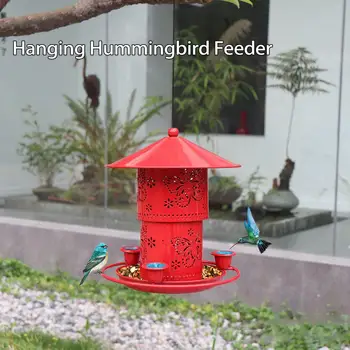 Кормушка для колибри с 3 чашками Снизу, Открывающаяся Верхняя крышка, Автоматическая утечка пищи, Инструмент для подачи воды для Колибри, Принадлежности для сада