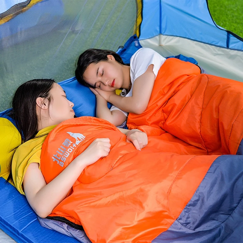 Двойной теплый походный спальный мешок для пар, расширенный и утолщенный обеденный перерыв в помещении, двойной хлопковый спальный мешок для взрослых 0