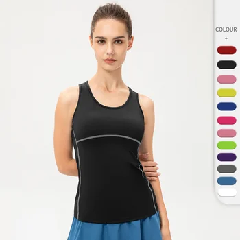Рубашка для йоги, спортивный жилет для бега, быстросохнущий жилет, Высокая эластичность, облегающая женская одежда для фитнеса, футболка для бодибилдинга