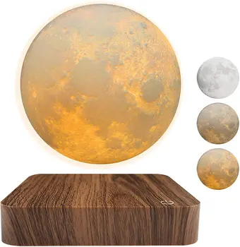 Креативная Лунная лампа с магнитной левитацией, 3D-печать, сенсорная подвеска, Лунная лампа для атмосферы спальни, Украшение рабочего стола, Подарок друзьям
