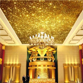 Изготовленные на заказ большие обои 3d фреска золотые яркие частицы обои для потолка zenith гостиная спальня ресторан 3d papel de parede
