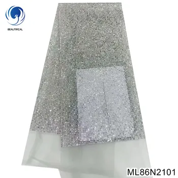 Высококачественная банкетная помолвка Senior Sense для платья, ткань для шитья из африканских блесток с французским тюлем, кружевная ткань ML86N21
