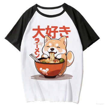 Шиба Ину топ женская аниме летняя уличная одежда футболка для девочек аниме 2000-х уличная одежда