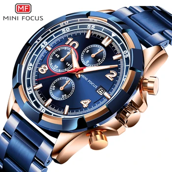 Мужские наручные часы MINIFOCUS люксового бренда, кварцевые часы, мужские водонепроницаемые спортивные часы из нержавеющей стали, наручные мужские часы Montre Homme