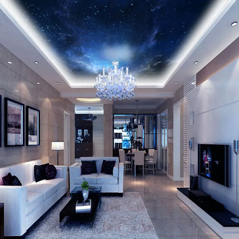 бейбеханг ночное пространство туманности изображение печати потолочные обои настенный декор для гостиной спальни дома и офиса papel de parede 0