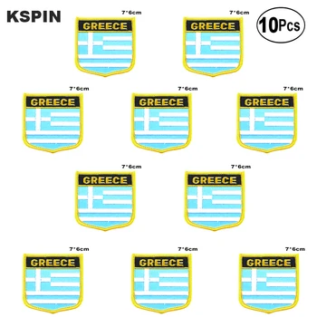 10 шт. много нашивок с вышивкой флага Греции, накладных нашивок для шитья одежды дома и в саду