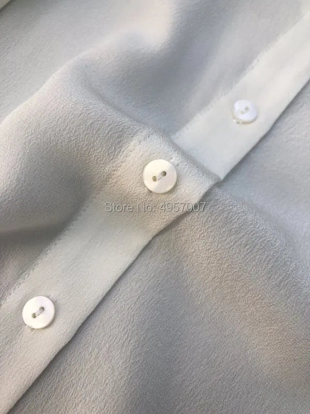 Высококачественная 1005 Белая Однотонная Блузка-Рубашка - 2019ss Женская Рубашка С Длинным Рукавом И Отворотом, Топ 5
