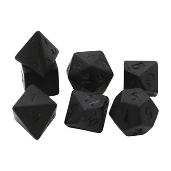 7шт Набор Многогранных Кубиков Черный D6 D4 D8 D10 D12 D20 Многогранные RPG Кубики для Детских Игрушек