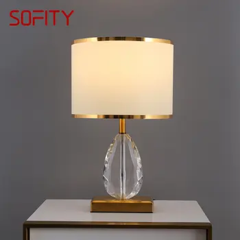 Современная хрустальная настольная лампа SOFITY, Винтажная светодиодная Креативная подсветка, Роскошные настольные лампы для дома, гостиной, спальни