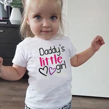 Новая брендовая футболка Daddy's Little Girl/princess с милым принтом, Детские Модные Летние Топы, Детская Белая футболка с коротким рукавом Для девочек