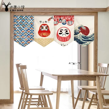 Дверная Занавеска в Японском стиле, Гостиная, Кухонная Занавеска, Перегородка, Треугольная Занавеска, Висящий Флаг, Декоративная Занавеска