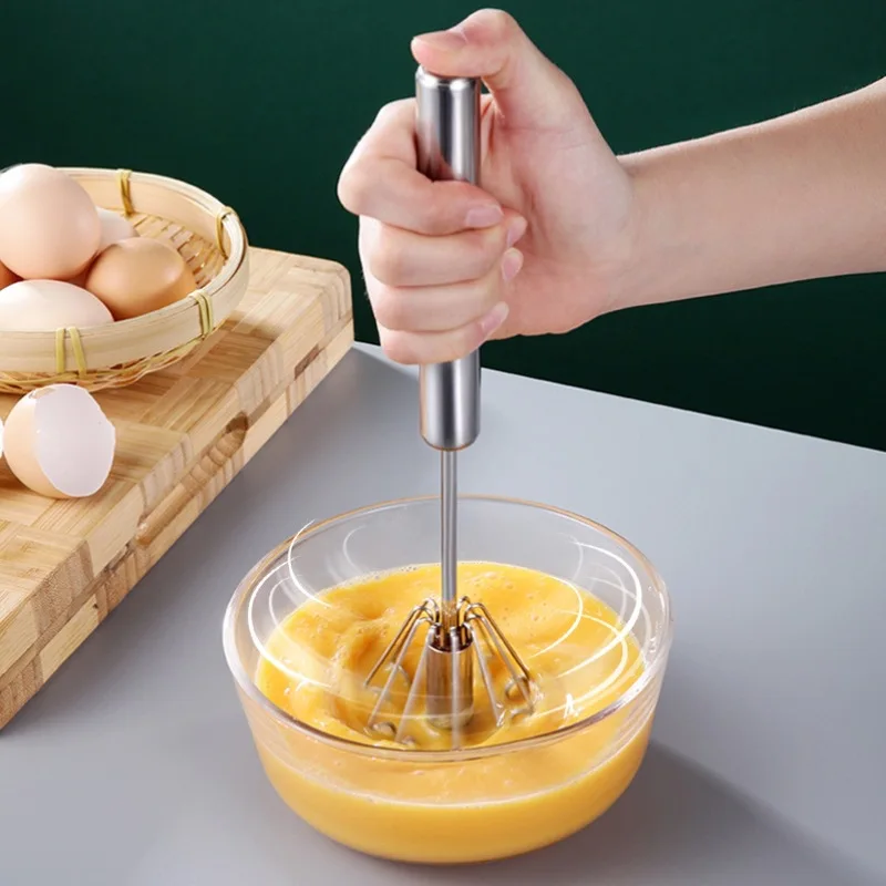 Венчик для взбивания яиц из нержавеющей стали, Ручной миксер, Самовращающаяся мешалка для яиц, Кухонные Инструменты и аксессуары 0
