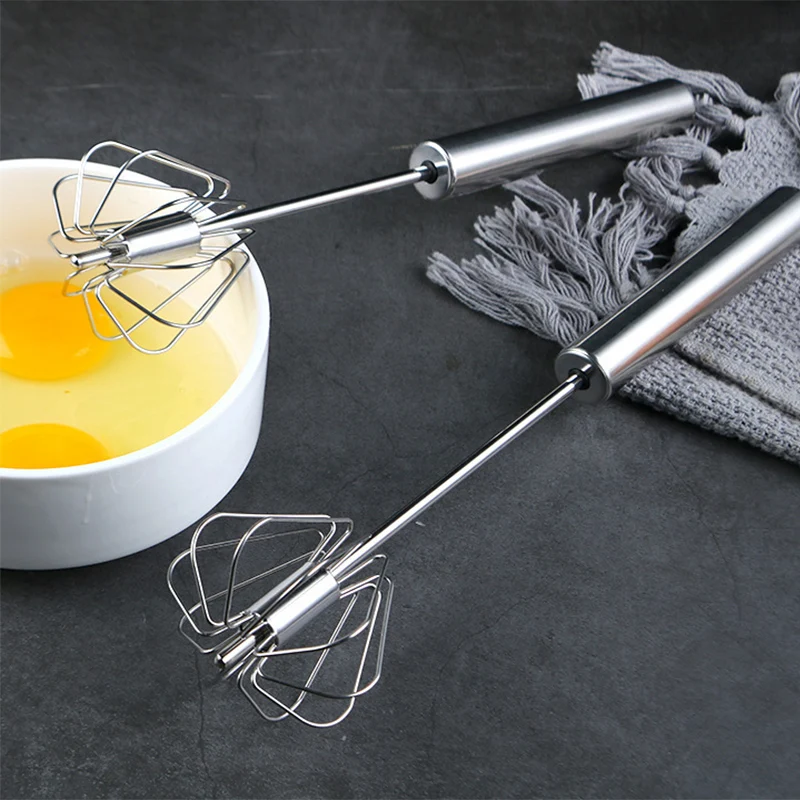 Венчик для взбивания яиц из нержавеющей стали, Ручной миксер, Самовращающаяся мешалка для яиц, Кухонные Инструменты и аксессуары 5