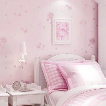 3D обои American Garden, флизелиновые самоклеящиеся обои с мелким прессованием в виде цветочков, спальня, комната для девочек, розовые обои W156