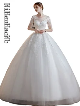 Белое свадебное платье с вышивкой на шнуровке, новые недорогие вечерние платья