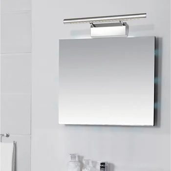Зеркало ZK50 из нержавеющей стали, настольная лампа для туалетного столика, светодиодный настенный светильник с выключателем для спальни, прикроватный светильник для ванной комнаты, Настенный светильник