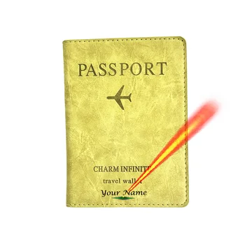 RFID Menyesuaikan Nama Sampul Paspor Dompet Travel Dokumen Fungsional Bisnis Band Elastis Personalisasi Tempat Paspor