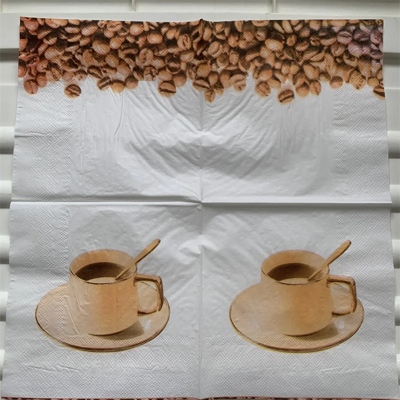 Салфетки тканевый винтажный элегантный носовой платок кофейная кружка time cup декупажное ремесло свадьба Рождество день рождения кафе домашний декор 0