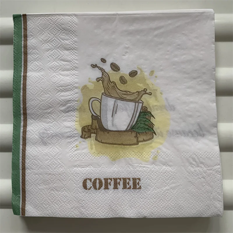 Салфетки тканевый винтажный элегантный носовой платок кофейная кружка time cup декупажное ремесло свадьба Рождество день рождения кафе домашний декор 5
