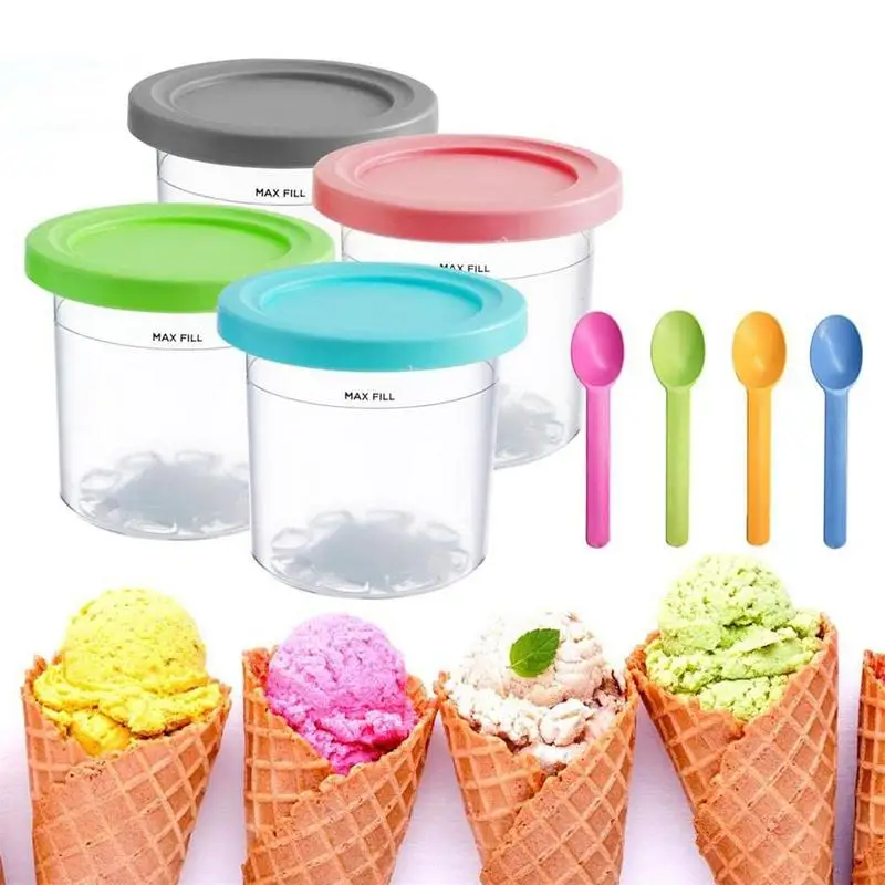 Контейнер Для Хранения Мороженого Стаканчики Для Хранения Десертных Продуктов Для Домашнего Мороженого Герметичные, Моющиеся И Многоразовые Enjoy Gelato 2