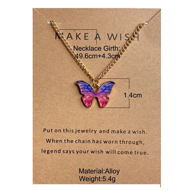 Ожерелье с подвеской в виде бабочки из богемного сплава Ant Angel для женщин, набор подвесок, цепочка на ключицу, ожерелье 1