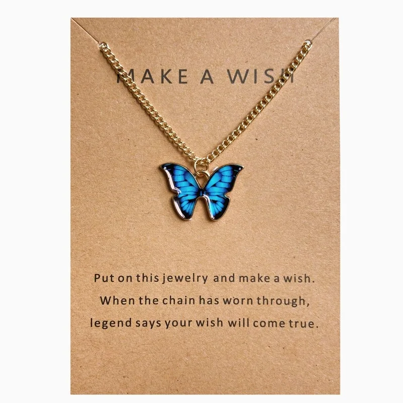 Ожерелье с подвеской в виде бабочки из богемного сплава Ant Angel для женщин, набор подвесок, цепочка на ключицу, ожерелье 5
