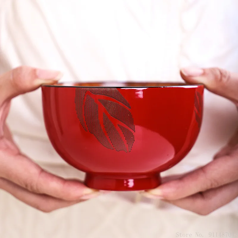 Новая праздничная подарочная чаша хозяйственные ресторанные принадлежности с резьбой по японскому цветочному узору свадебный подарок новогодняя красная деревянная чаша 2