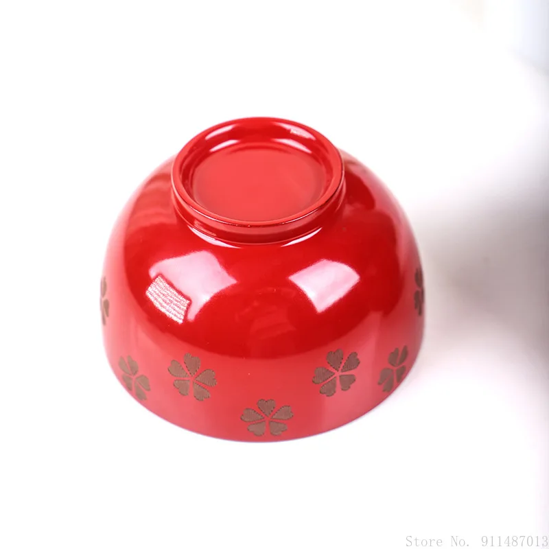 Новая праздничная подарочная чаша хозяйственные ресторанные принадлежности с резьбой по японскому цветочному узору свадебный подарок новогодняя красная деревянная чаша 4