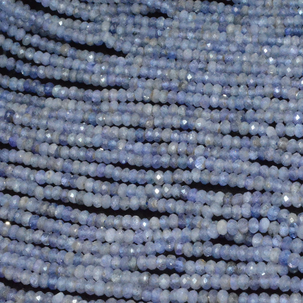 Граненые бусины-рондели из натурального танзанита 3,6 мм, толщина около 2,5 мм 1